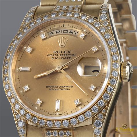 rolex dorado con diamantes|Rolex oro amarillo.